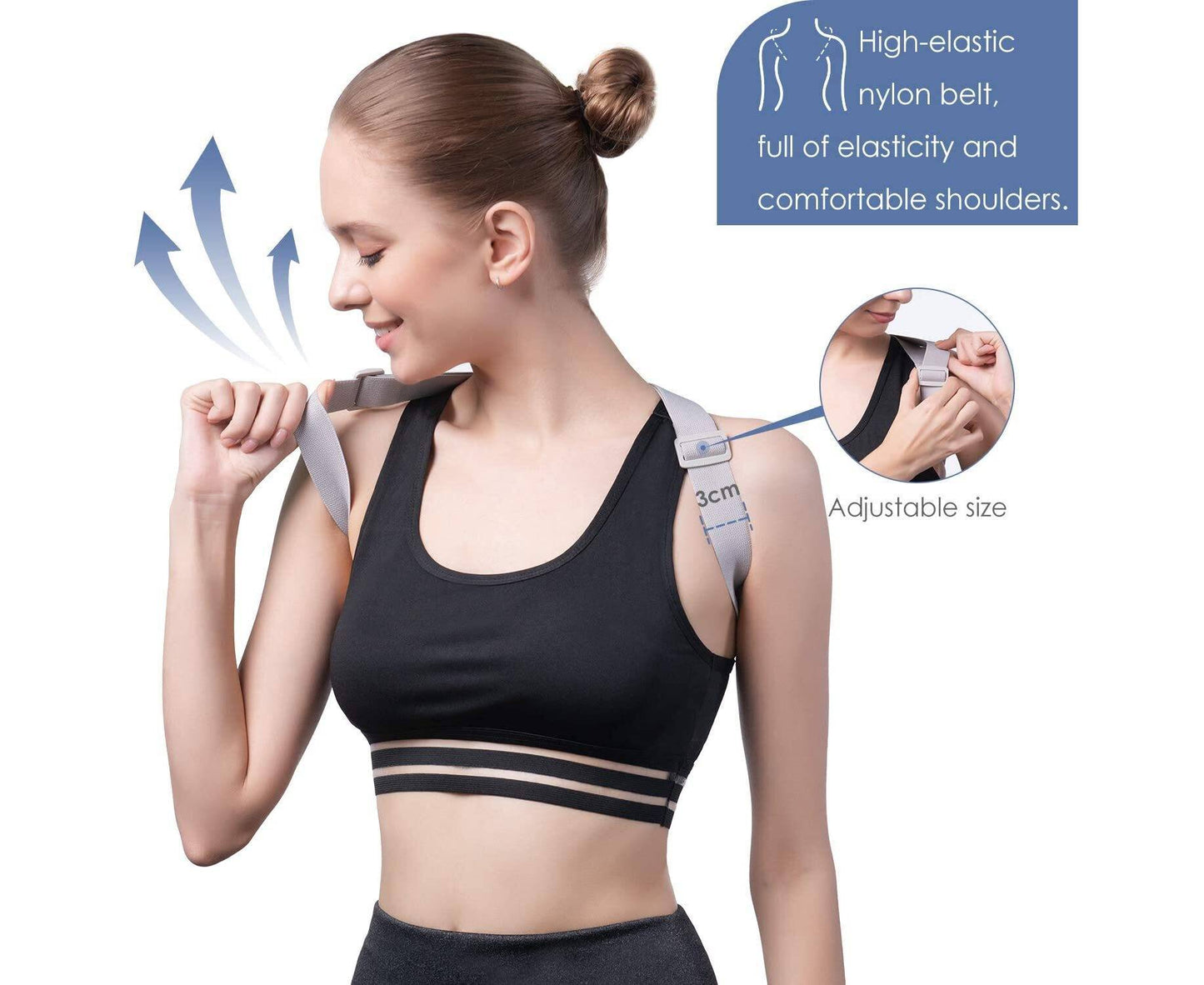 Rechargeable Smart Sensor Posture Upper Back Brace Support for Men and Women Pain Relief